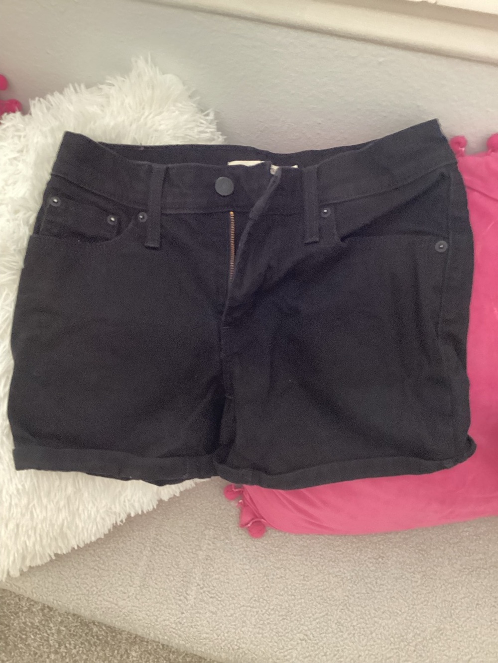 Levi's‎ Black Rolled-Hem Denim Shorts